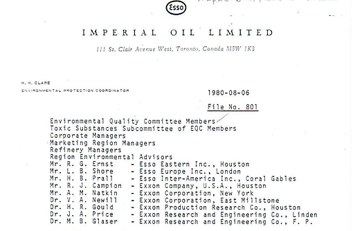 exxonknew - distribution list