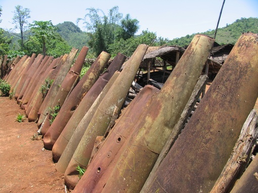 Laos Plain of Jars - village fence made of American bombs copy 2 (1)