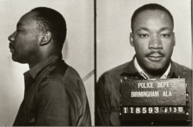 Martin Luther King, Birmingham mug shots, 1963. Photo: Birmingham Police.