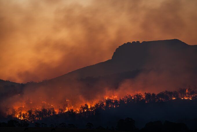 Image of a fire on a hill.