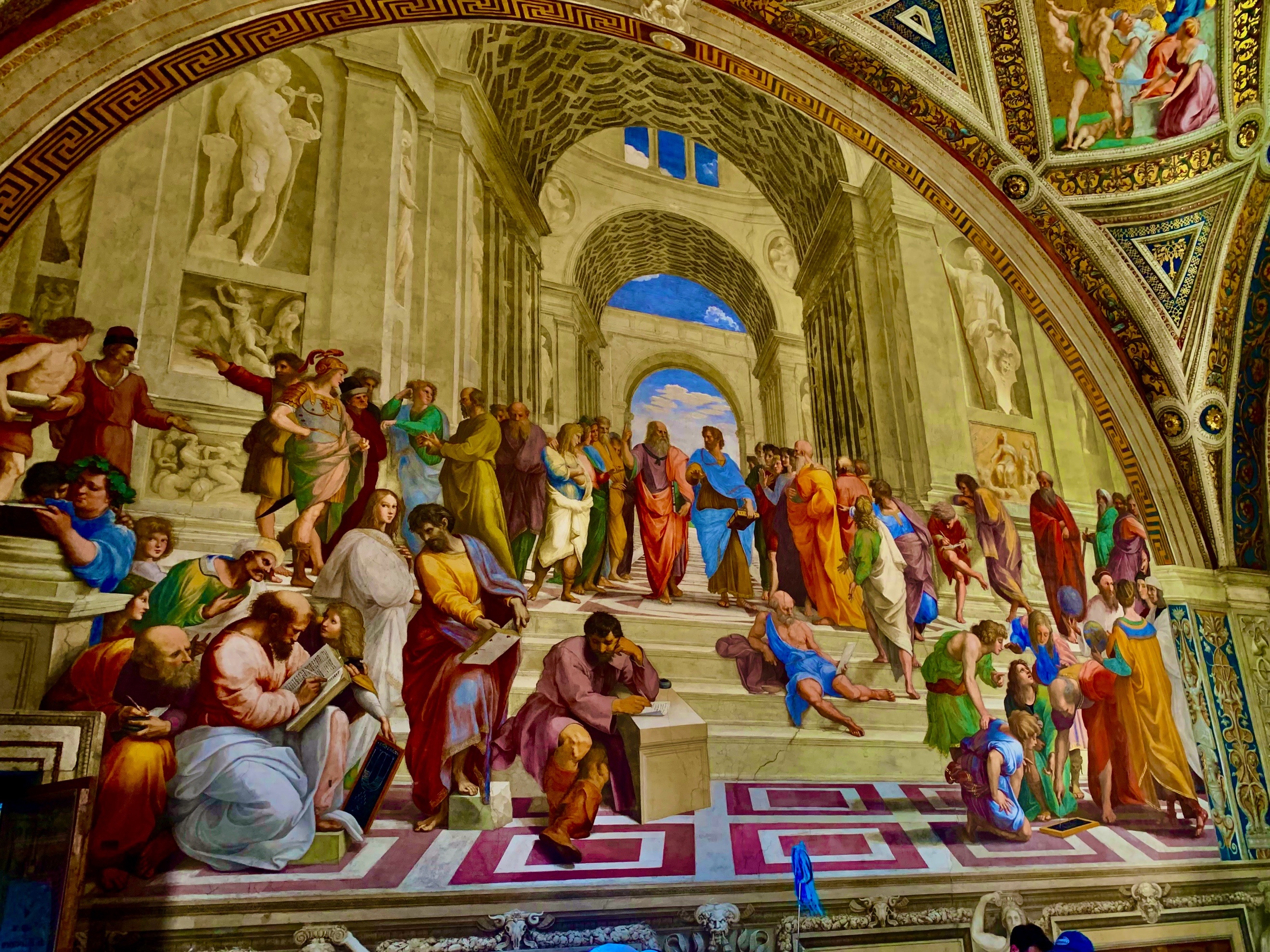 A painting of people in a building AI-generated content may be incorrect.
