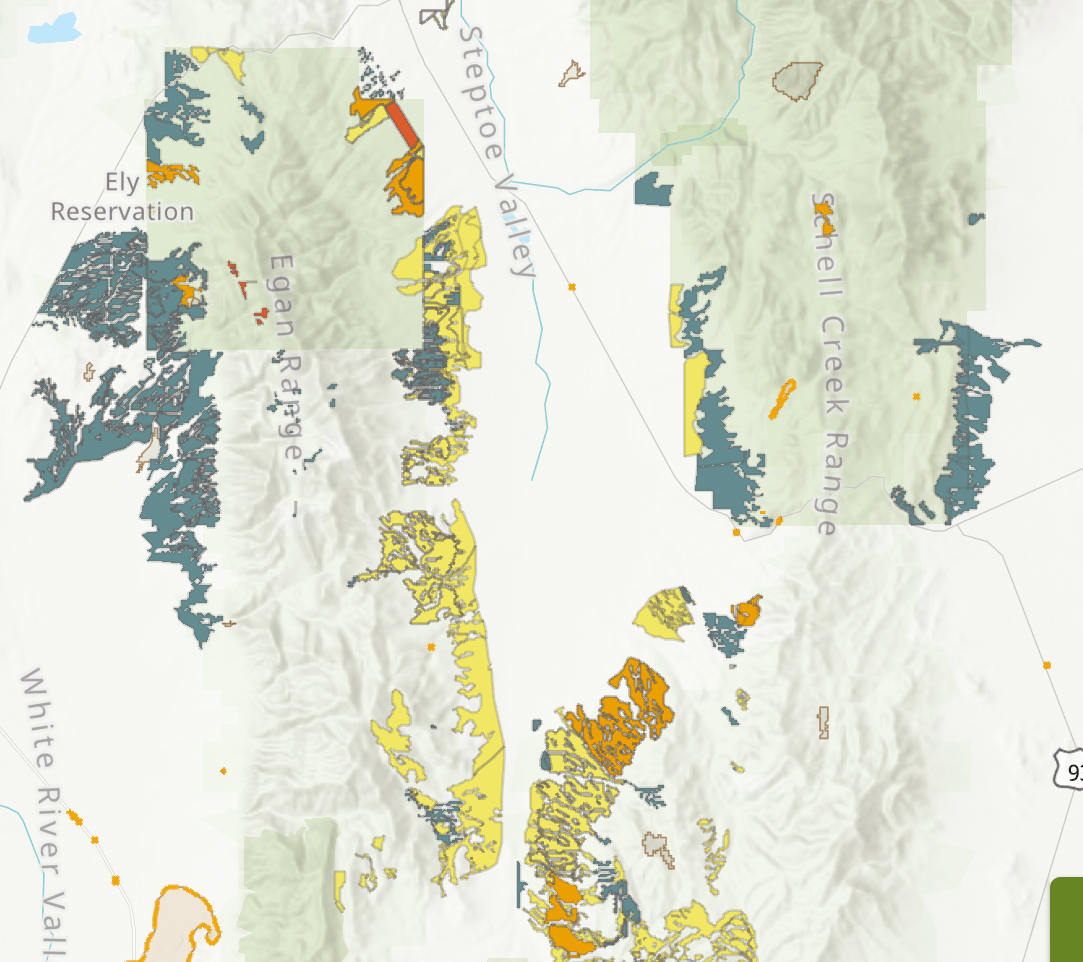 A map of land with different colored areas
Description automatically generated