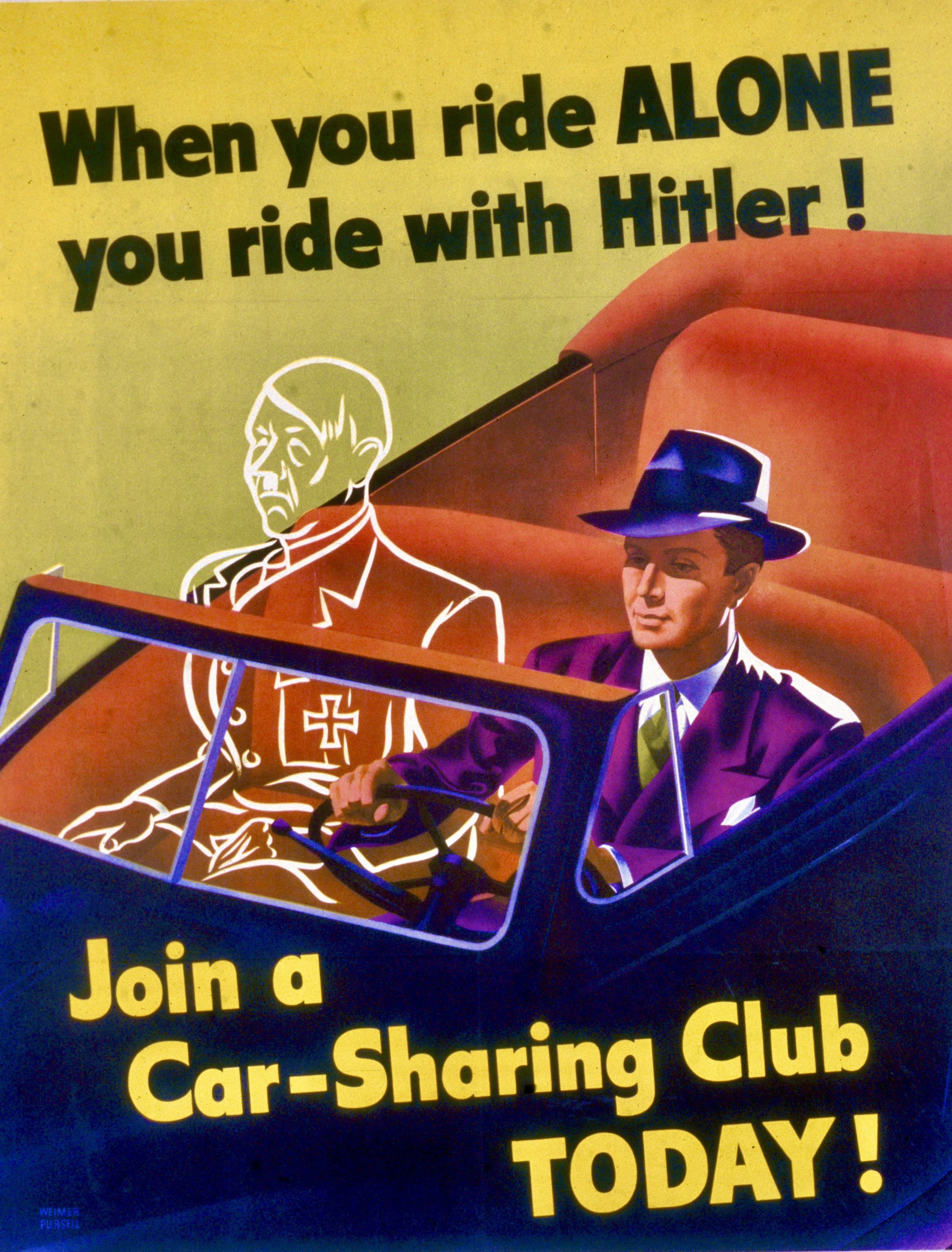 A poster of a person driving a carAI-generated content may be incorrect.