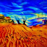 A painting of a desert AI-generated content may be incorrect.